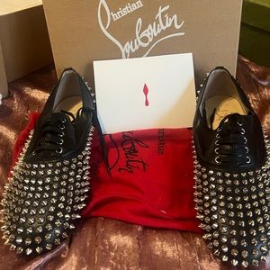 Authentic Christian Louboutin Freddy Spikes Donna Flat Napoa